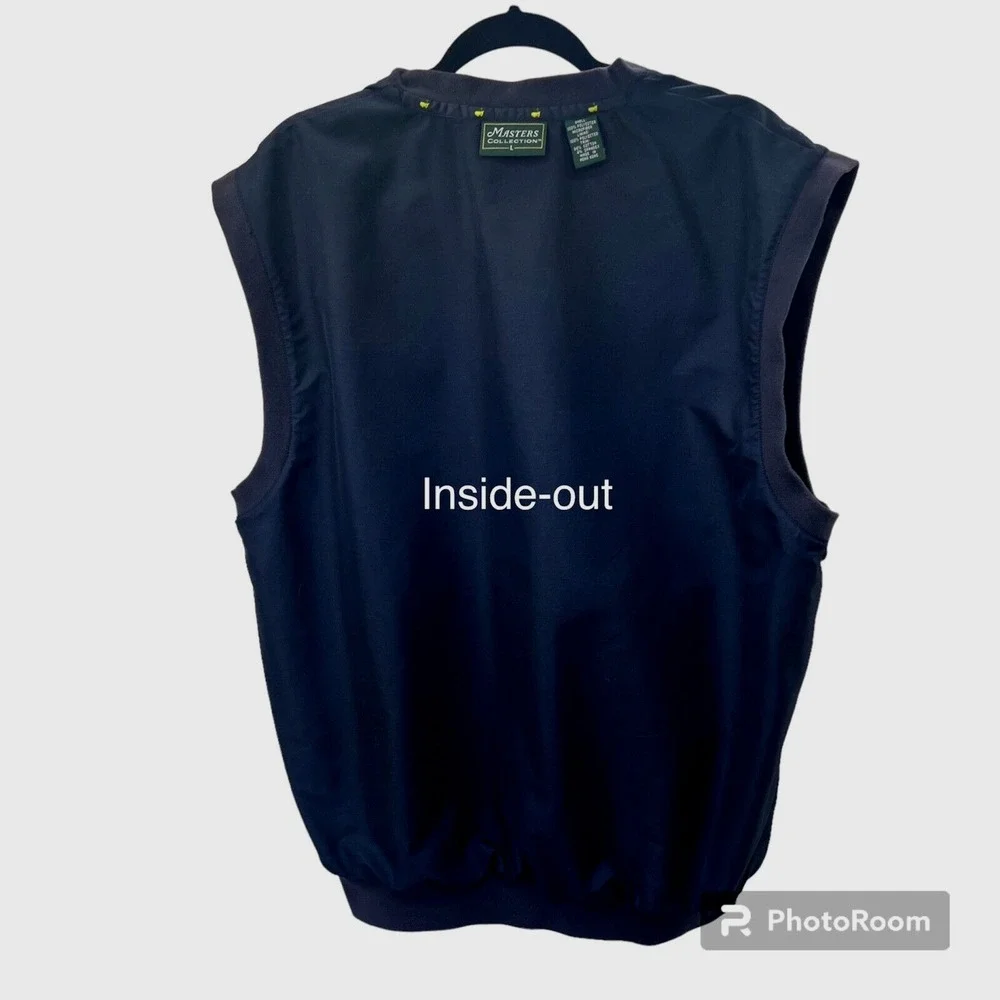 Masters Collection Mens Navy Blue L Golf V-Neck Vest - Picture 3 of 6